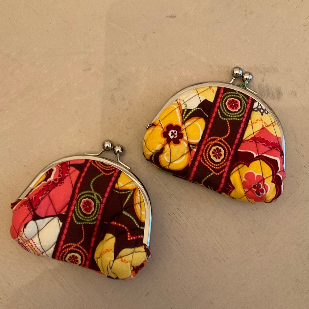 NWT Vera Bradley Kiss lock Bag Purse coin purse Buttercup pattern  set of two